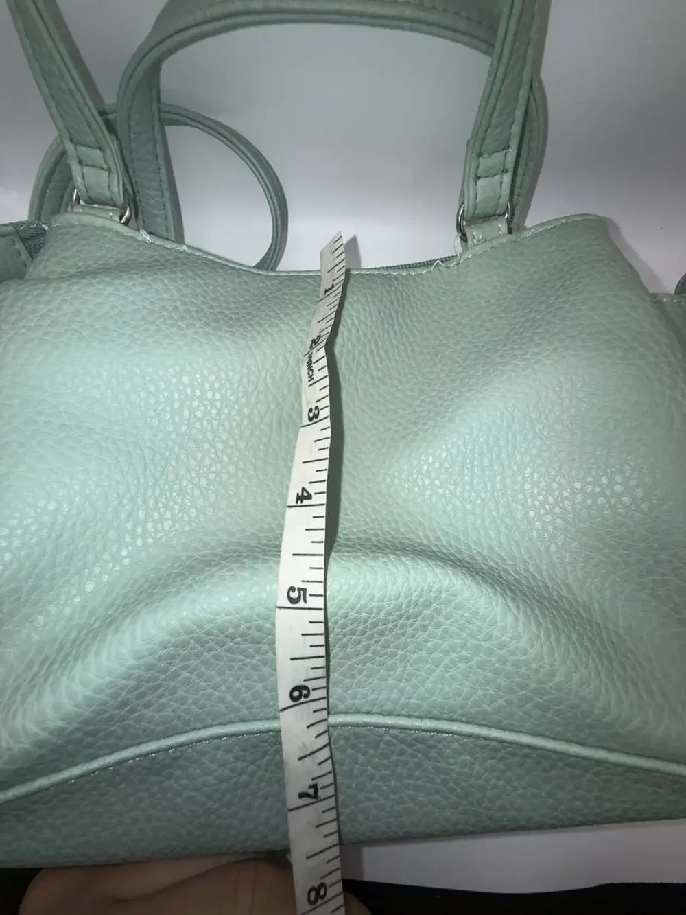 Koltov Mint Green Pebble Vegan Leather Small Satchel Crossbody Bag